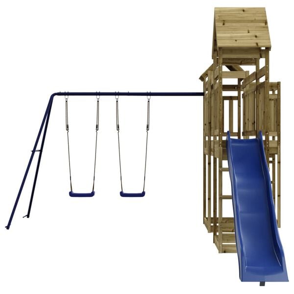 vidaXL Outdoor Playset Pine, Blue Pressure treated pinewood, Polypropylene