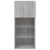 vidaXL TV Cabinet Grey Sonoma Engineered Wood, Glass Medium Modern