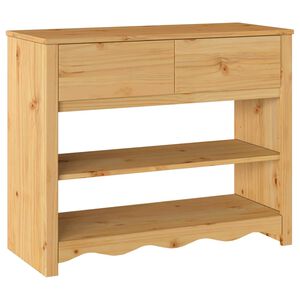 vidaXL Console Table Drammen Oak 89.5 x 37 x 73 cm Solid pine wood