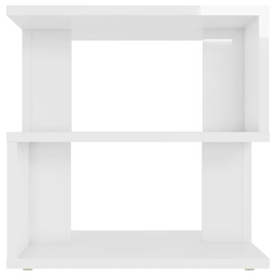 vidaXL Side Table High Gloss White 16"x16"x16" Chipboard