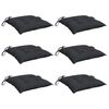 vidaXL Chair Cushion Set of 6 Black Oxford Fabric (100% Polyester)