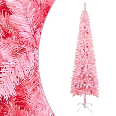 vidaXL Slim Pre-lit Christmas Tree Pink 47.2"