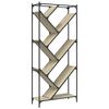 vidaXL Bookcase Sonoma oak Engineered wood & metal Tall Bookshelf