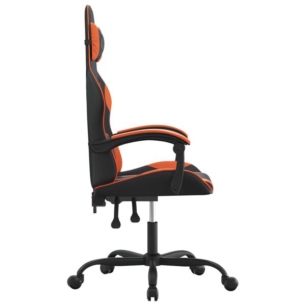 vidaXL Gaming Chair Black and Orange Faux Leather