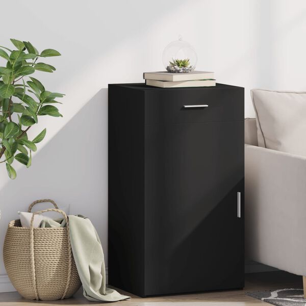 vidaXL Sideboard Black 19.7"x16.7"x36.6" Engineered Wood