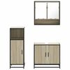 vidaXL Bathroom Furniture Set Sonoma Oak Engineered Wood, Metal, Glass