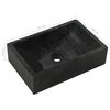 vidaXL Vanity Cabinet With Sink Black Teak Wood Large Rectangular