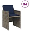 vidaXL Garden Chair Grey, Navy Blue PE rattan, powder-coated steel Medium