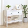 vidaXL Console Table White Solid Pine Wood 39.4 x 13.8 x 29.5 in Storage
