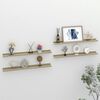 vidaXL Wall Shelf Set of 4 White and Sonoma Oak MDF Medium