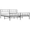 vidaXL Bed Frame Black Steel Double Modern Bed Frame Rectangular