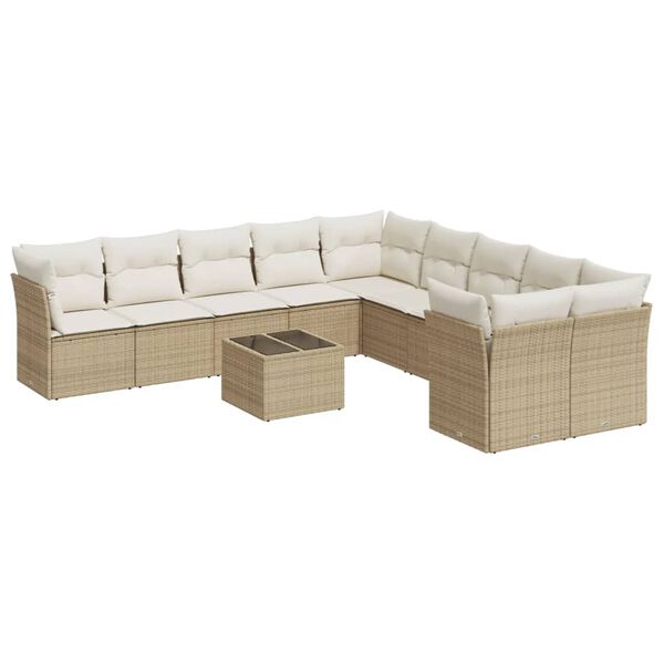 vidaXL Garden Sofa Set Beige, Cream