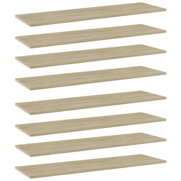 vidaXL Shelf Set of 8 Sonoma oak Engineered wood 39.4 in x 11.8 in
