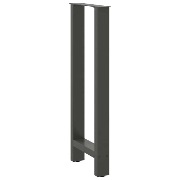 vidaXL Bar Table Legs Anthracite 2 pcs 15.7"x(39.4"-39.8") Steel