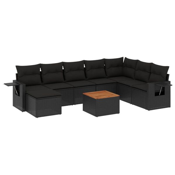vidaXL Garden Sofa Set Black