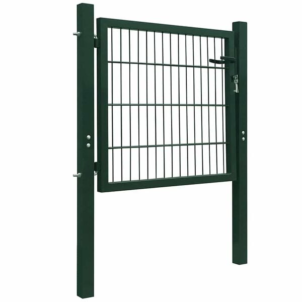 vidaXL Fence Gate Steel Green 39.4"x39.4"