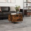 vidaXL Coffee Table Smoked oak Engineered wood, iron 19.7x19.7x15.7 in