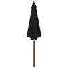 vidaXL Garden Parasol Black Polyester Large Collapsible Garden Parasol