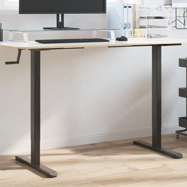 vidaXL Standing Desk Frame Black Powder-coated steel Adjustable height