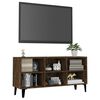 vidaXL TV Stand with Metal Legs Smoked Oak 40.7"x11.8"x19.7"
