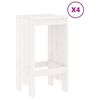 vidaXL Garden Bar Set White Solid Pine Wood Table for 4 Seats Many