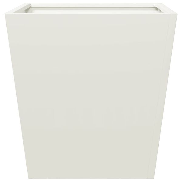 vidaXL Garden Planter White Cold-rolled steel 16 in Durable