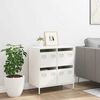 vidaXL Sideboard White Cold-rolled Steel Medium Sideboard Rectangular