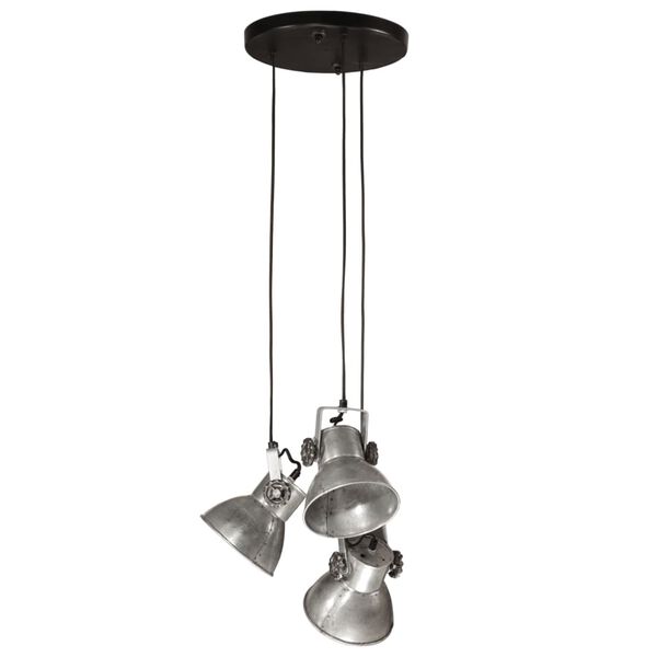 vidaXL Hanging Lamp Vintage silver and black Iron