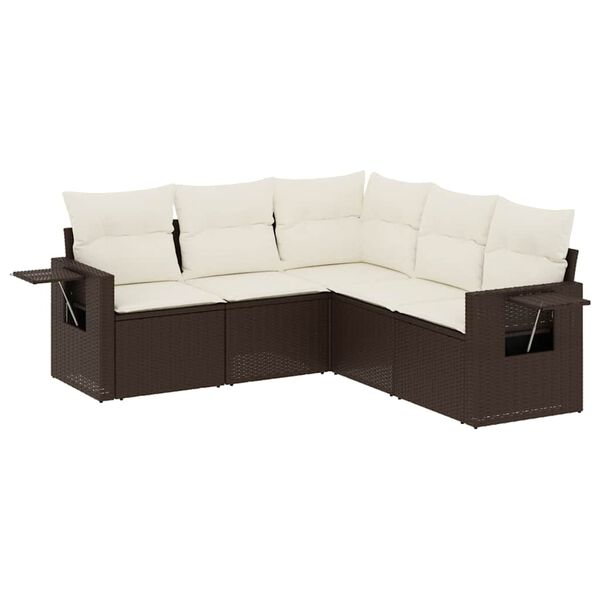 vidaXL Patio Sofa Set Brown