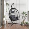 vidaXL Hanging Egg Chair Anthracite Poly Rattan, Powder-Coated Steel