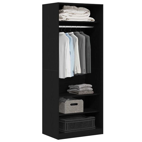 vidaXL Wardrobe Black oak 31.50 x 19.69 x 78.74 in Engineered Wood