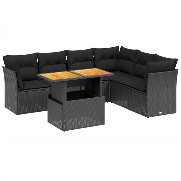 vidaXL Garden Sofa Set Black
