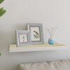 vidaXL Wall Shelf Oak and White Honeycomb MDF 23.6x9.3x1.5 in