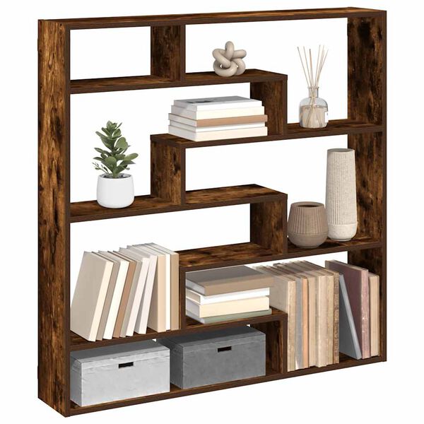 vidaXL Wall Cube Shelf Smoked Oak Engineered Wood