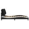 vidaXL Bed Frame Black and White Faux Leather 47.2 x 78.7 in Bed Frame