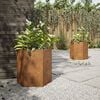 vidaXL Garden Planter Set of 2 Rust-brown Weathering steel Medium