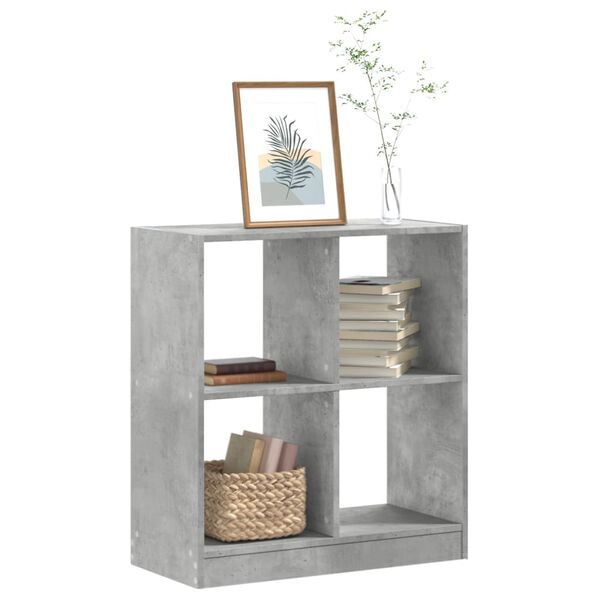 vidaXL Bookcase Concrete grey Engineered wood 27.0x12.6x29.5 in Bookcase