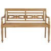 vidaXL Bench Natural Teak, Green Solid teak wood, 100% polyester 47.2 in
