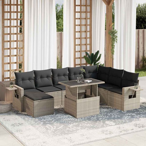 vidaXL Garden Sofa Set Light Grey
