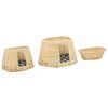 vidaXL Cat Basket Natural, Black, White Willow, Cotton, Polyester Small