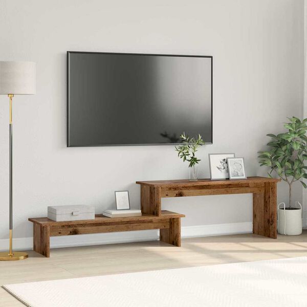 vidaXL TV Cabinet Set Wall-mounted Old Wood 70.87 x 11.81 x 16.93 in