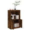 vidaXL Side Cabinet Smoked oak Engineered wood and glass Medium