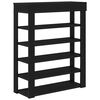 vidaXL Shoe Rack Black Engineered Wood Medium Shoe Rack Rectangular