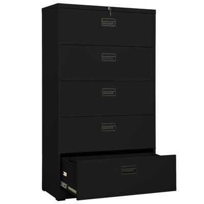 vidaXL Filing Cabinet Black 35.4"x18.1"x64.6" Steel