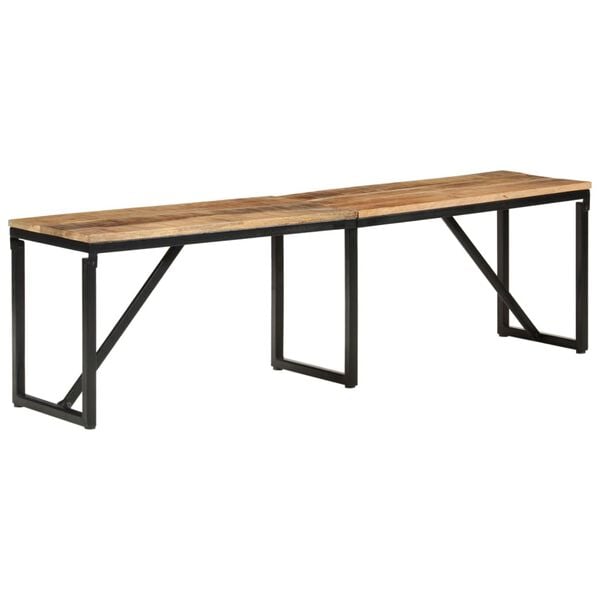 vidaXL Bench Natural wood and black iron frame Solid mango wood