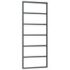 vidaXL Sliding Door ESG Glass and Aluminum 29.9"x80.7" Black