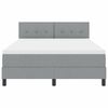 vidaXL Box Spring Bed with Mattress Light gray 55.1" x 74.8" fabric