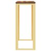 vidaXL Console Table Gold Stainless steel, solid reclaimed wood Slim