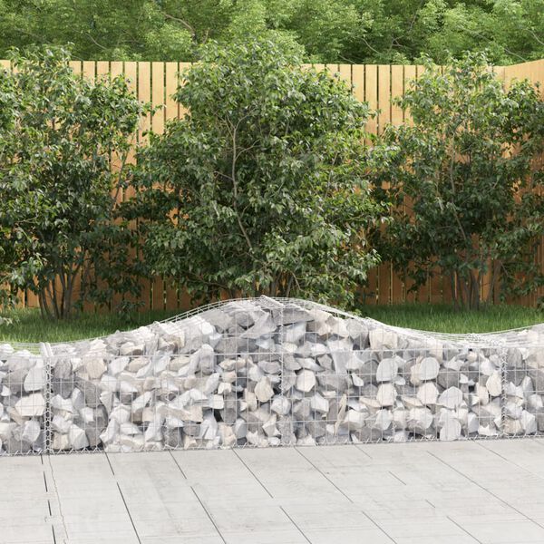 vidaXL Gabion Basket Set of 12 Silver Galvanized iron
