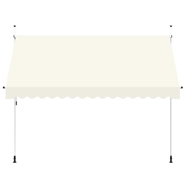 vidaXL Retractable Awning Cream Polyester with PU coating and steel frame